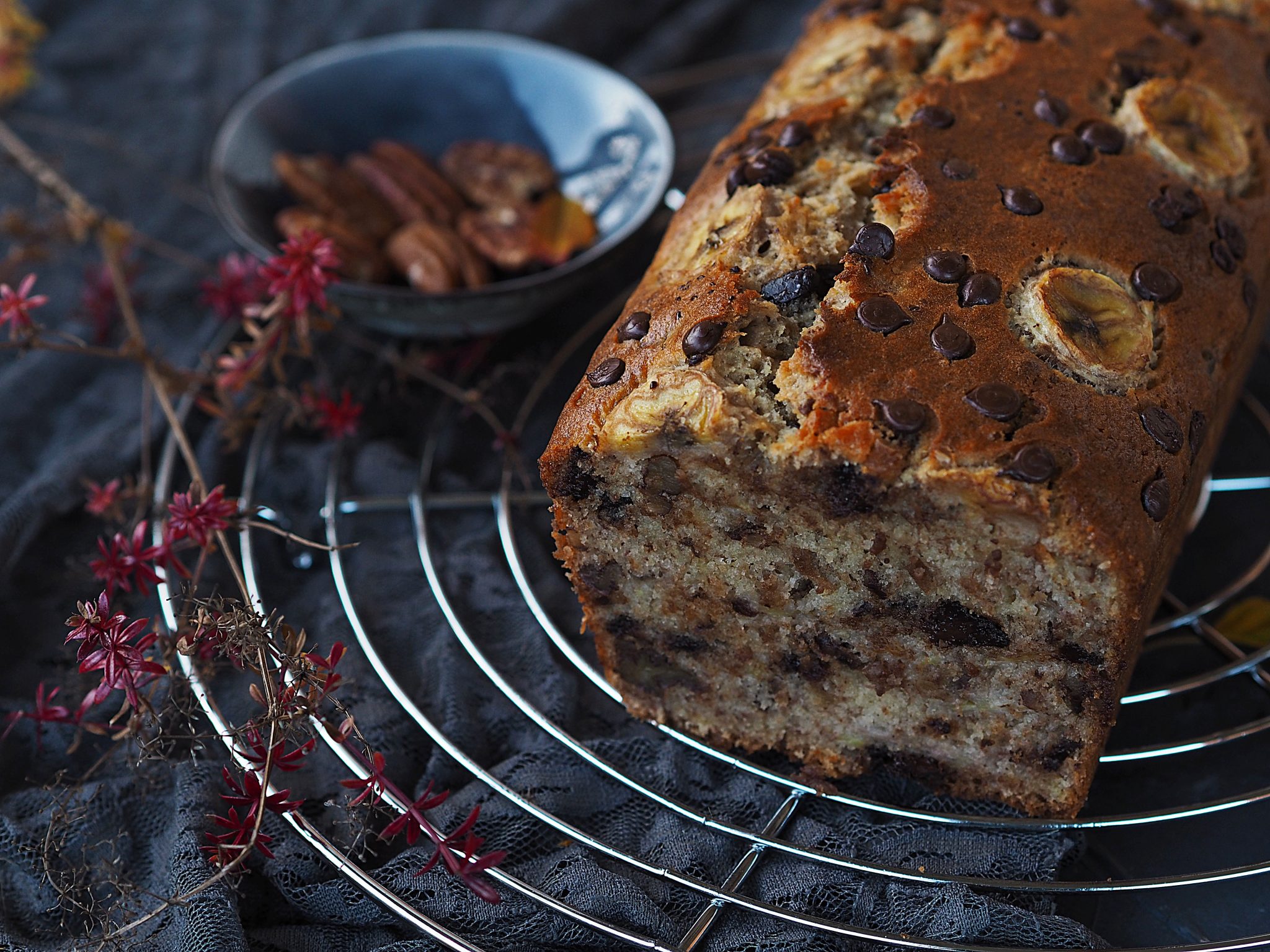 Bananenbrot mit Schokolade