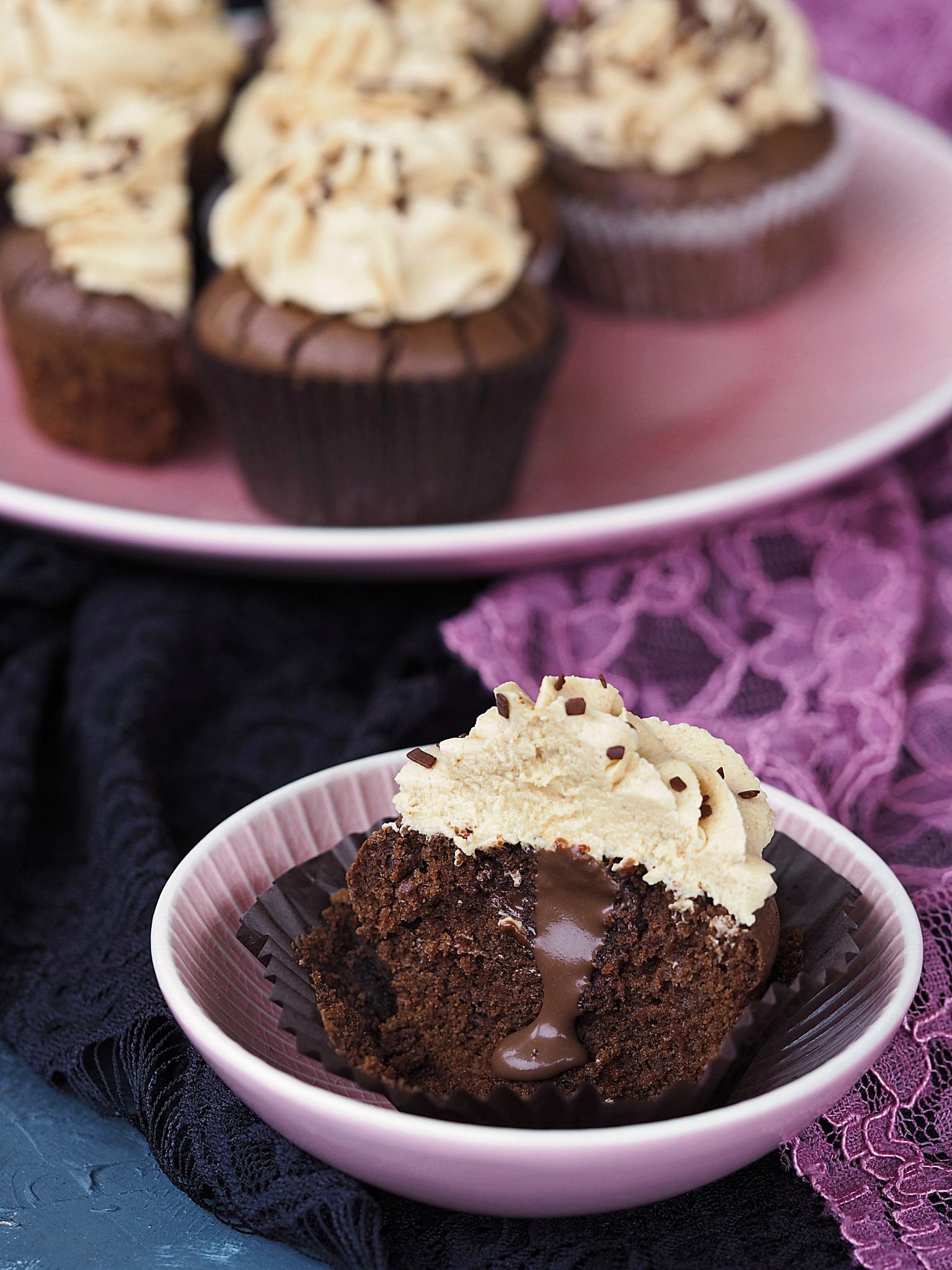 Erdnussbutter-Schokoladen Cupcakes