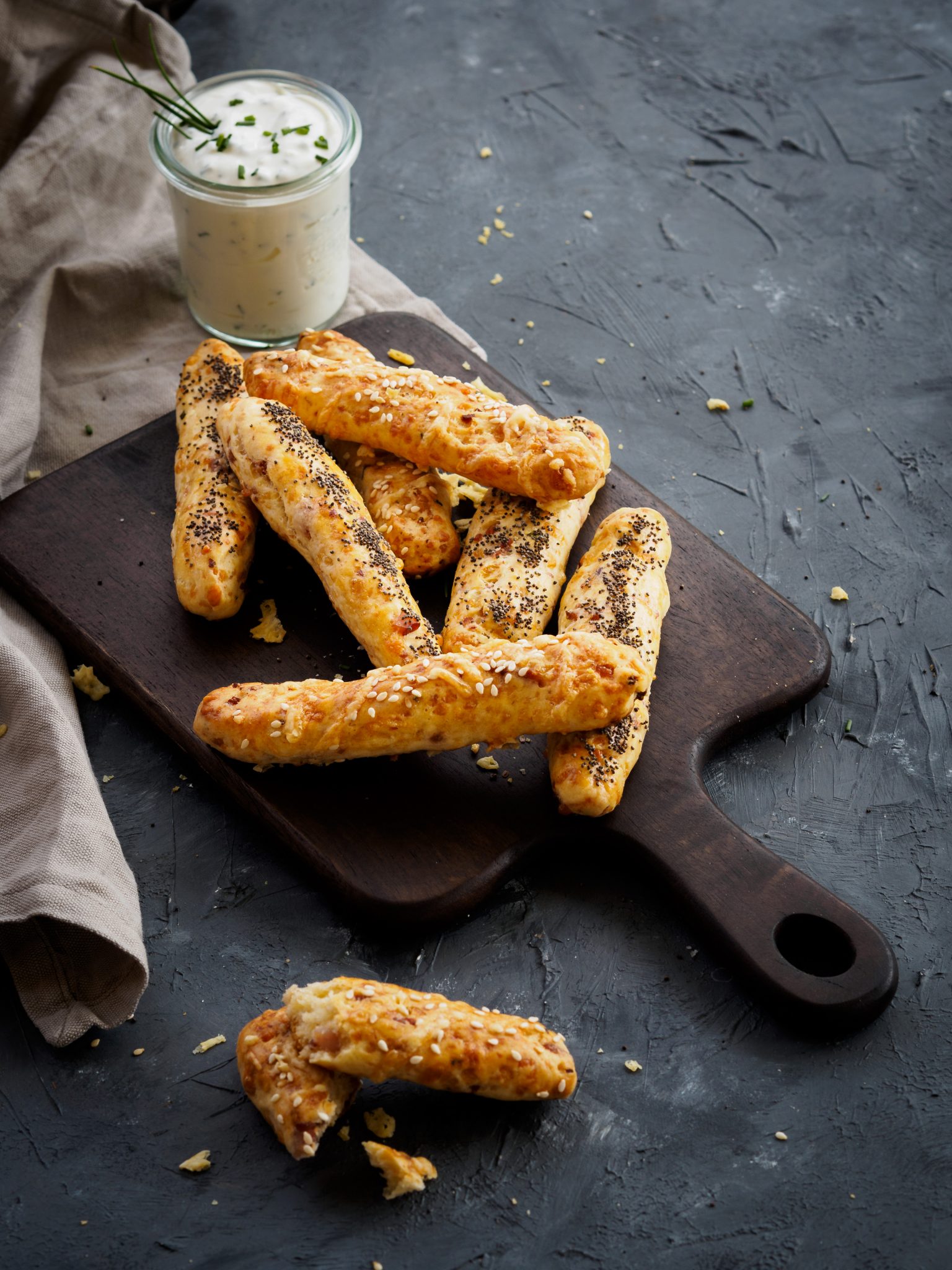 Brotstangen mit Käse