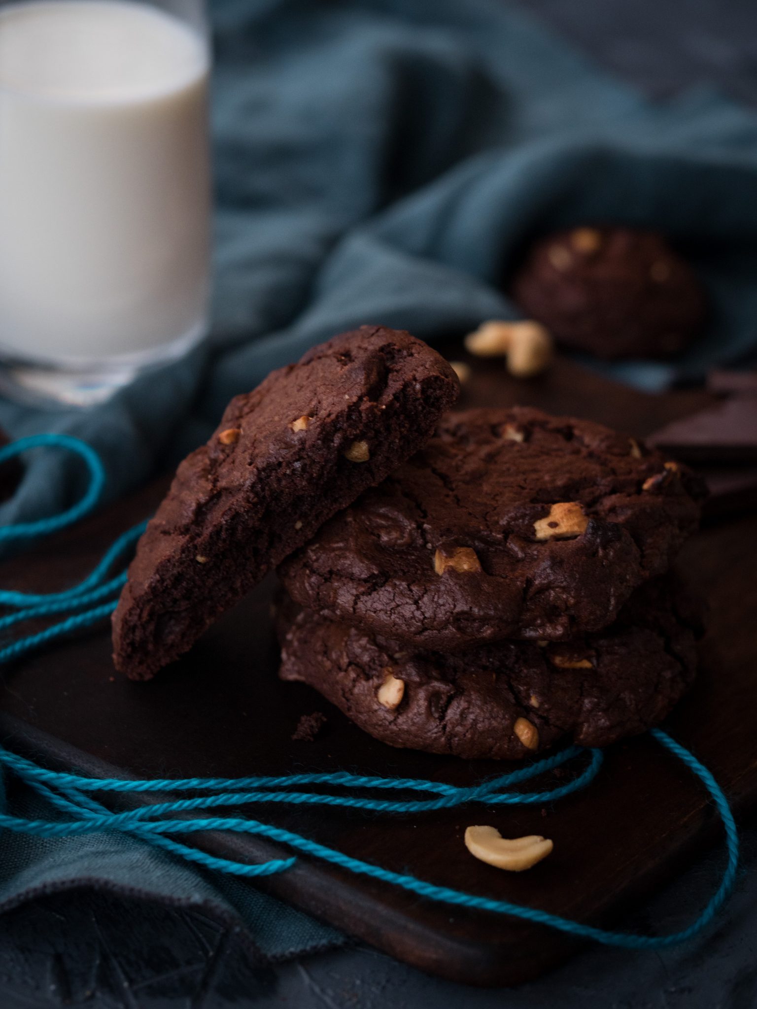 Chocolate Cookies mit Cashews