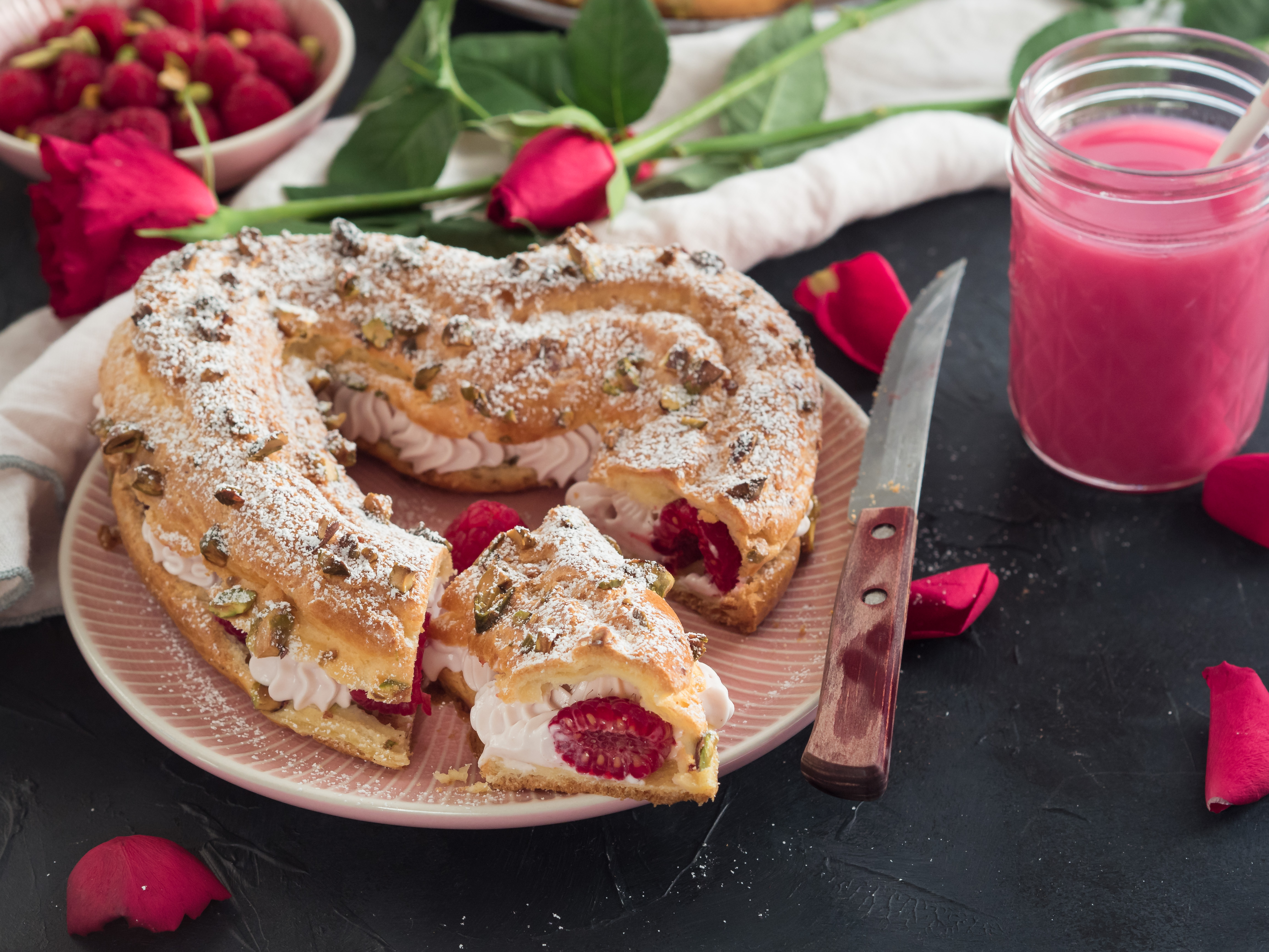 Paris Brest mit Himbeeren