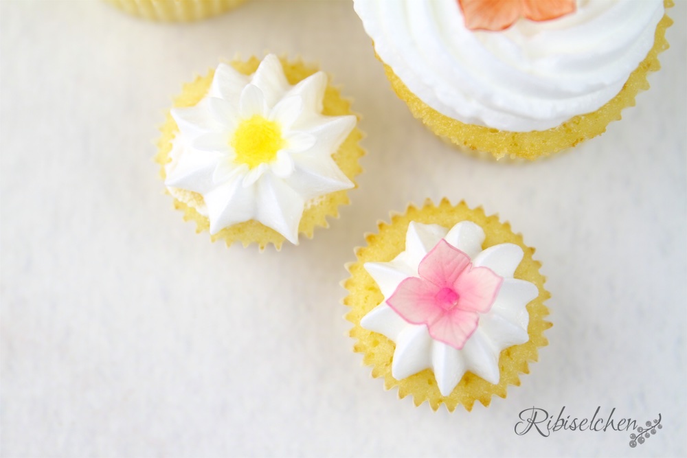Cupcakes mit Zuckerblüten Anleitung