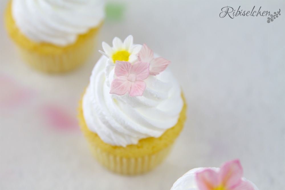 Cupcakes mit Zuckerblüten Anleitung